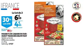 Auchan Delpeyrat magrets de canard du sud-ouest tranchés offre