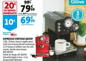 Auchan Qilive espresso vintage q5539 offre