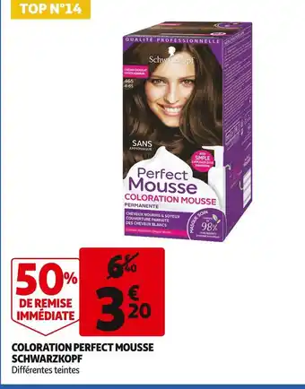 Auchan Schwarzkopf coloration perfect mousse offre