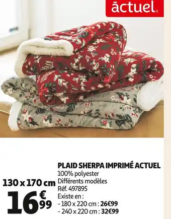 Auchan Actuel plaid sherpa imprimé offre