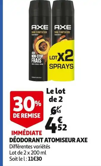 Auchan Axe déodorant atomiseur offre
