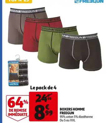 Auchan Freegun boxers homme offre