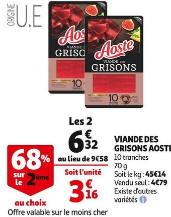 Auchan Aoste viande des grisons offre