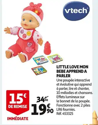 Auchan Vtech little love mon bebe apprend a paier offre
