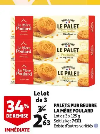 Auchan La mère poulard palets pur beurre offre