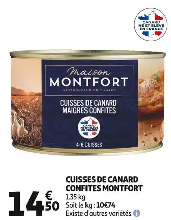 Auchan Supermarché Montfort cuisses de canard confites offre