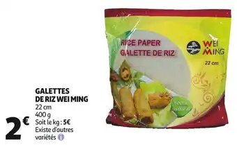 Auchan Supermarché Wei ming galettes de riz offre