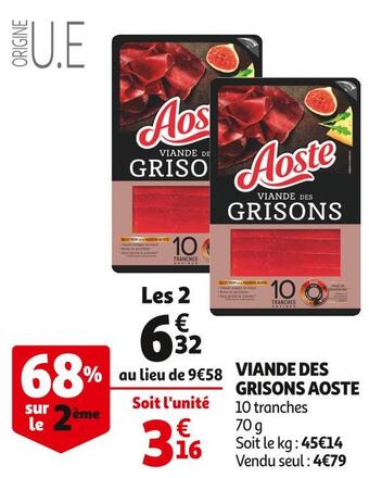 Auchan Supermarché Aoste viande des grisons offre