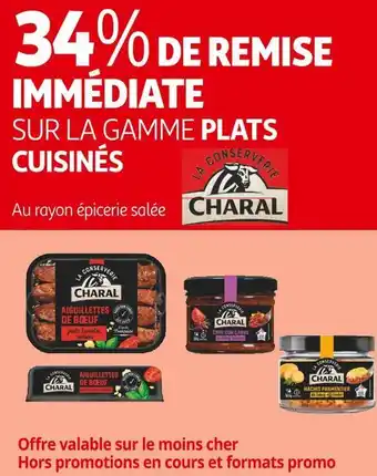 Auchan Supermarché Charal 34% de remise immédiate sur la gamme plats cuisinés charal offre