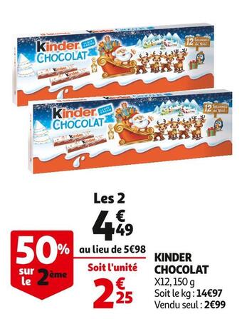 Auchan Supermarché Kinder kinder chocolat offre
