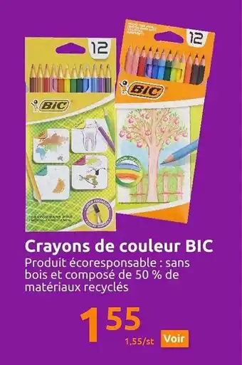 Action Crayons de couleur bic offre