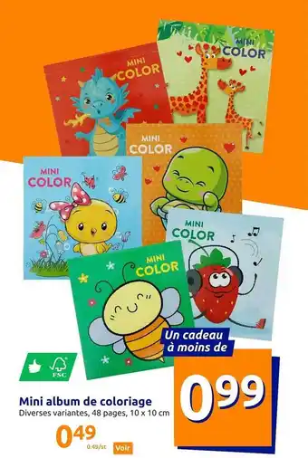 Action Mini album de coloriage offre