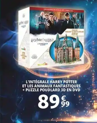 Auchan L'intégrale harry potter et les animaux fantastiques + puzzle poudlard 3d en dvd offre