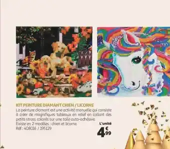 Auchan Kit peinture diamant chien-licorne offre