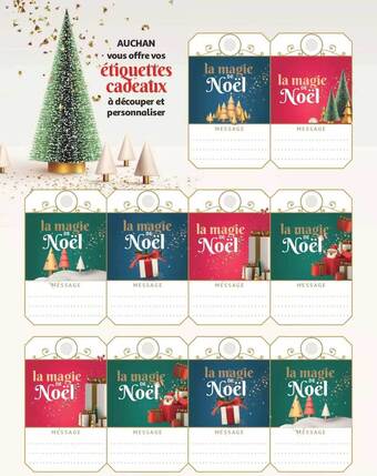 Auchan Étiquettes cadeaux offre