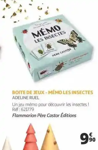 Boîte de jeux - mémo les insectes - adeline ruel