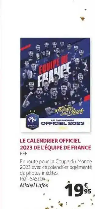 Auchan Le calendrier officiel 2023 de l'équipe de france - fff offre
