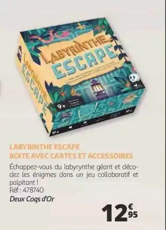 Auchan Labyrinthe escape boîte avec cartes et accessoires offre