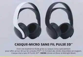 Auchan Casque-micro sans fil pulse 3d offre