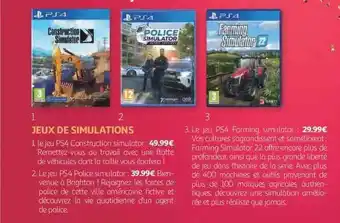 Auchan Jeux de simulations offre
