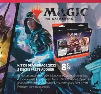 Auchan Kit de démarrage 2022 2 decks prêts à jouer magic the gathering offre