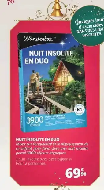 Auchan Nuit insolite en duo wonderbox offre