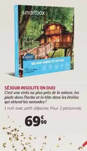 Auchan Séjour insolite en duo smartbox offre