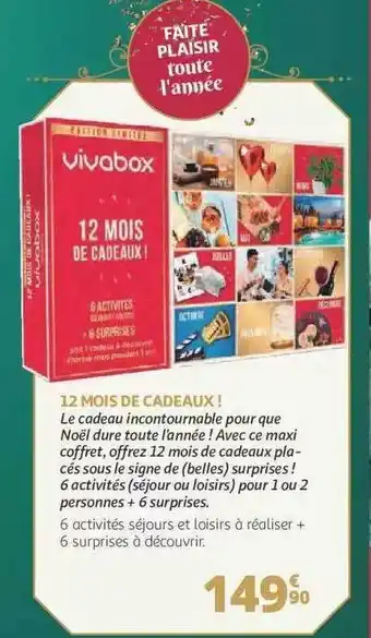 Auchan 12 mois de cadeaux! vivabox offre