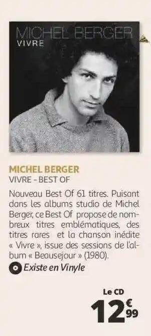 Auchan Michel berger - vivre - best of offre