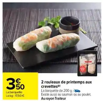 2 rouleaux de printemps aux crevettes