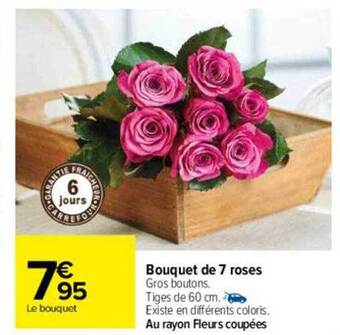 Carrefour Bouquet de 7 roses offre