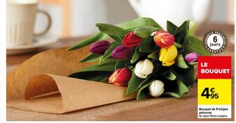 Carrefour Bouquet de 9 tulipes précoces offre