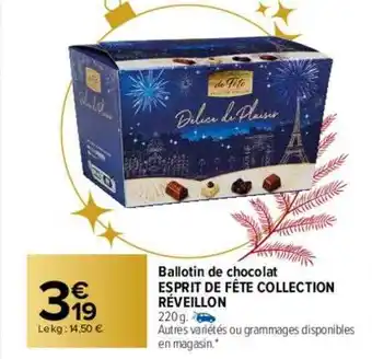 Ballotin de chocolat esprit de fête collection réveillon