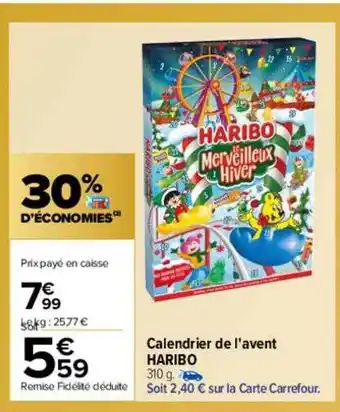 Carrefour Calendrier de l'avent haribo offre