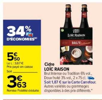 Carrefour Cidre loïc raison offre
