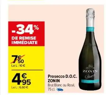 Carrefour Prosecco d.o.c. zonin offre