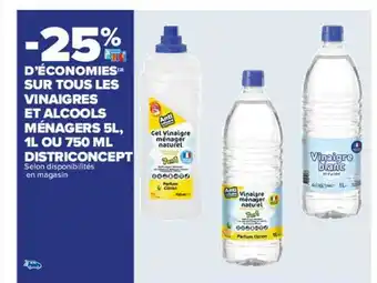 Carrefour Les vinaigres et alcools ménagers 5l, 1l ou 750ml districoncept offre