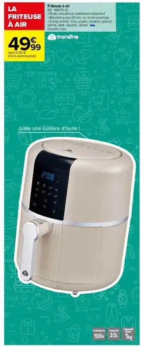 Carrefour Friteuse à air mandine offre