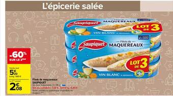 Carrefour Market Filets de maquereaux saupiquet offre