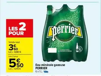 Carrefour Market Eau minérale gazeuse perrier offre
