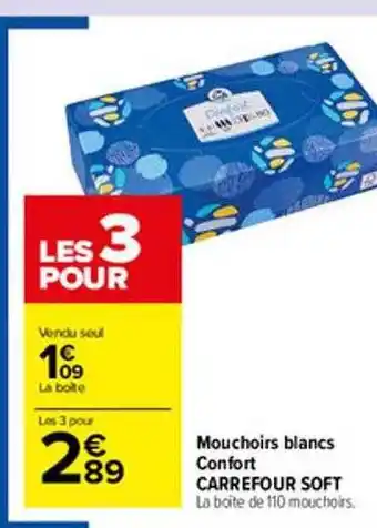 Carrefour Market Mouchoirs blancs confort carrefour soft offre