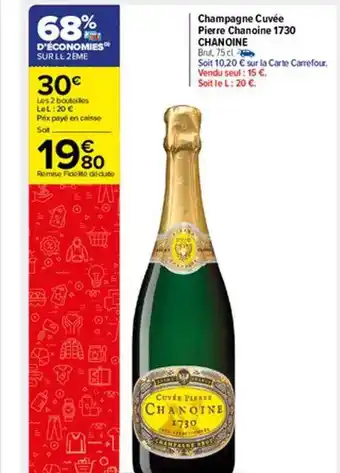 Champagne cuvée pierre chanoine 1730 chanoine