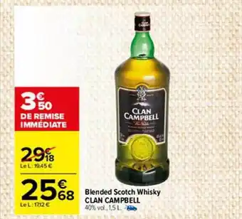 Carrefour Market Blended scotch whisky clan campbell offre