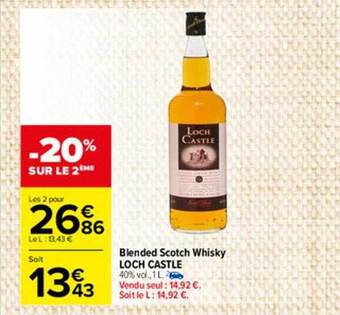 Carrefour Market Blended scotch whisky loch castle offre