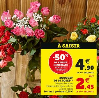 Super U BOUQUET DE 10 ROSES offre