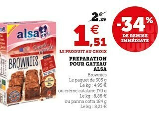 U Express PREPARATION POUR GATEAU offre