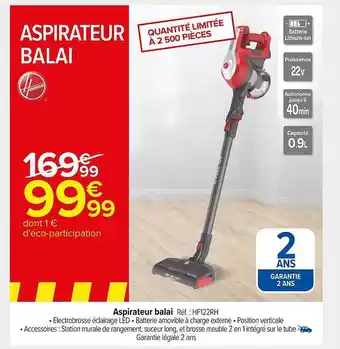 Aspirateur balai hoover