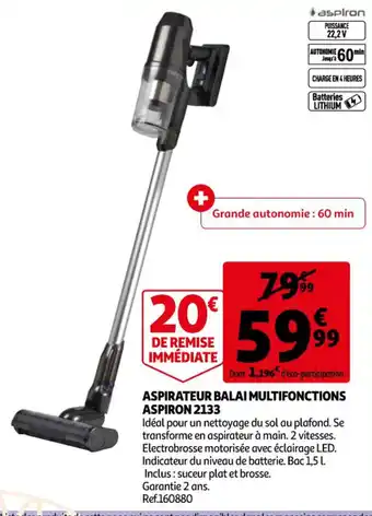 Auchan Aspirateur balai multifonctions aspiron 2133 offre