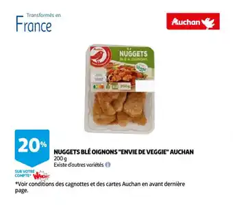 Auchan Nuggets blé oignons "envie de veggie" auchan offre