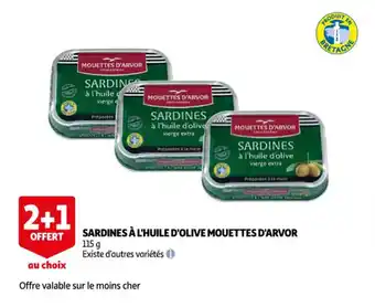 Auchan Sardines à l'huile d'olive mouettes d'arvor offre